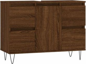 vidaXL Bathroom Cabinet Brown Oak 80x33x60 cm Engineered Wood Vidaxl
