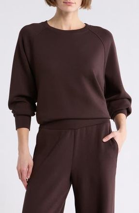 Zella Whisper Knit Crewneck Tunic in Brown Mole at Nordstrom Rack, Size X-Small