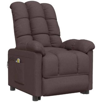 vidaXL Vidaxl - Sill&oacute;n De Masaje El&eacute;ctrico Tela Marr&oacute;n Oscuro