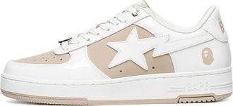 A Bathing Ape Sneakers in pelle con applicazione stella - Bianco