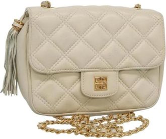 Givenchy Tweedehands leren schoudertassen - Dames - Vintage Schoudertas - Wit - ONE Size - Leer - Vintage
