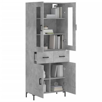 Berkfield Home Highboard Concrete Grey 69.5x34x180 cm Engineered Wood