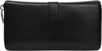 Saint Laurent Pre-owned Vintage Lange Portemonnee (bi-fold) - Dames - Vintage Accessoires - Zwart - ONE Size - Leer - Vintage