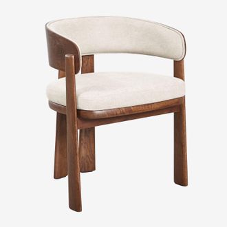 Sklum Pack De 2 Sillas De Comedor Con Reposabrazos Tapizadas Y En Madera De Roble Olea Signature Sklum