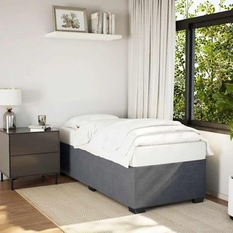 Berkfield Home Bed Frame without Mattress Dark Grey&not;Single&not;Velvet in Grey | Size: Single
