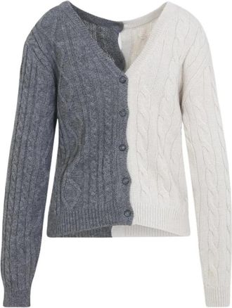 Moschino Colorblock Kabelgebreid Vest - Dames - Vesten - Veelkleurig - M - Wol - Truien & Vesten