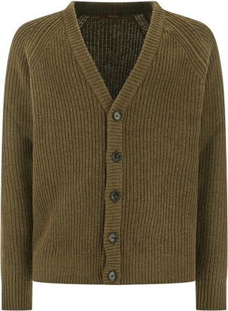 Cruna Cardigan van wol - Heren - Truien - Groen - Maat: L Wol