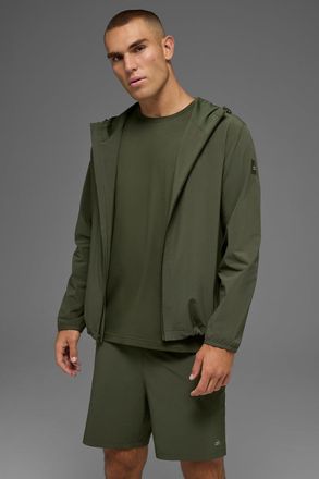 Alo | Performance On-The-Go Jacket in Green Olive, Size: 2XL