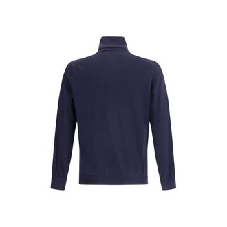 Brunello Cucinelli Mens Blue Wool Oves Aries Turtleneck Clothing