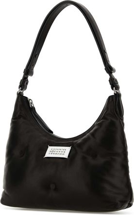 Maison Margiela Womens Glam Slam Hobo Black Corpo Leather Ovina