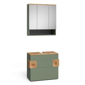 Vicco Conjunto De Muebles De Ba&ntilde;o Eden, Verde/artesano, 2 Partes, Vicco