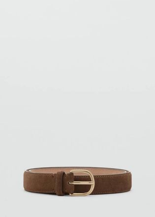 Mango Cintura pelle crosta di cuoio marrone - Uomo - 100 - MANGO MAN