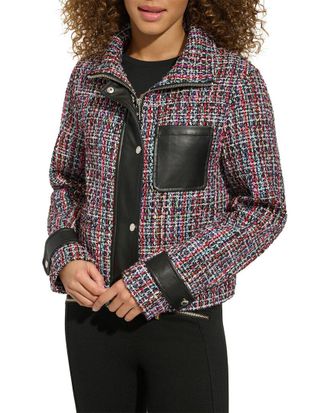 Karl Lagerfeld Karl Lagerfeld Tweed Front Zip Jacket
