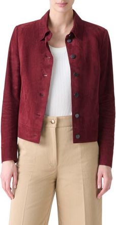 Akris Goatskin Suede Jacket in Cranberry at Nordstrom, Size 10