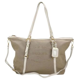 Prada Pre-owned Tote Bags, female, Beige, Size: ONE SIZE Pre-owned Vintage Tote Bag