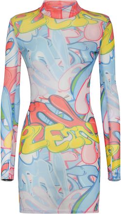 Philipp Plein Korte Jurk Bombing Graffiti