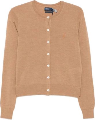 Polo Ralph Lauren Cardigan - Dames - Vesten - Bruin - L - Wol - Truien & Vesten