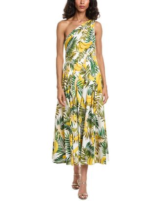 Oscar De La Renta Banana One-Shoulder Dress