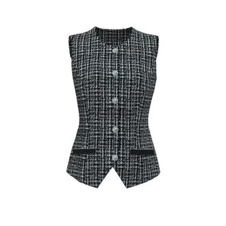 Guess Chaleco de tweed - Jackets - Mujer - Negro - XS