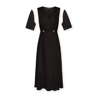 Elena Miro Dames, Jurken, Zwart, Maat: 4XL Linnen