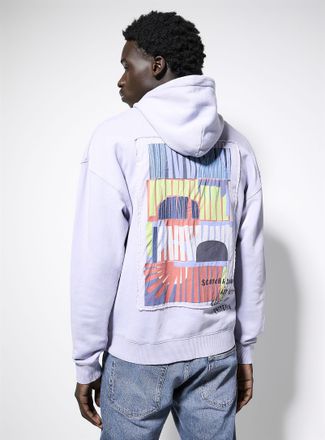 Scotch & Soda Mens Class of 85 abstract-art hooded sweatshirt