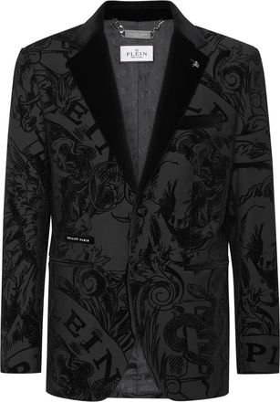 Philipp Plein Jassen, Heren, Zwart, 2Xl, Katoen, Wool Blazer Lord Fit