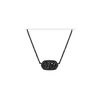 Kendra Scott Elisa Pendant Necklace In Black Drusy