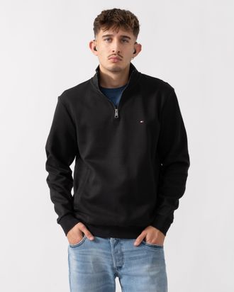 Tommy Hilfiger Mens Essential Intechno Half Zip Sweatshirt in Black Cotton - Size X-Large