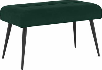 vidaXL Banco Con Tapicer&iacute;a Con Botones Verde Oscuro 80 X 40 X 46 Cm Vidaxl