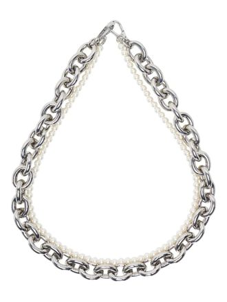 Simone Rocha pearl and chain strap - men - Aluminium/Acrylonitrile Butadiene Styrene (ABS) - One Size - Silver