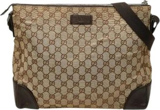 Gucci Pre-owned Vintage Schoudertas - Dames - Vintage Schoudertas - Beige - ONE Size - Leer - Vintage