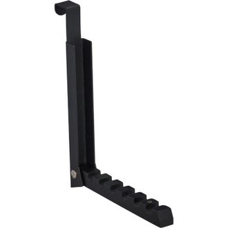 Relaxdays Relaxdays - Set 5 Colgadores Plegables Puerta, Gancho Con 6 Ranuras Perchas Ropa, Perchero Metal Y Madera, 21x2,5x18 Cm, Negro