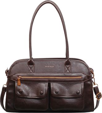 Generic Vintage womens shoulder bag made of PU leather. Fashionable clutch bag for work, leisure, travel and everyday life