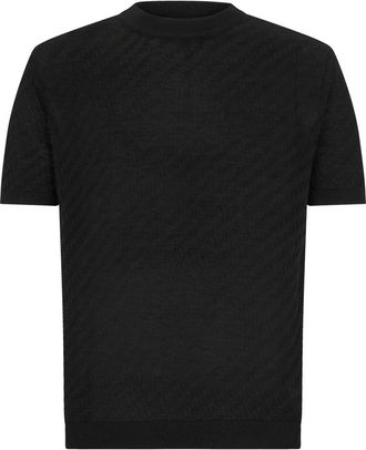 Emporio Armani Virgin Wool Sweater - Heren - Ronde hals truien - Zwart - XL - Wol - Truien & Vesten
