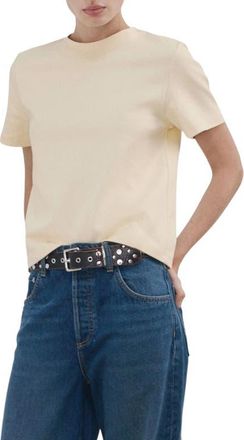 Mango Short Sleeve T-Shirt in Vanilla at Nordstrom, Size Medium
