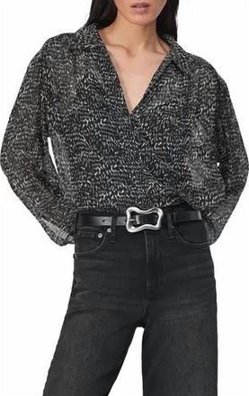 Rag & Bone Emmy Printed Top In Black Multi