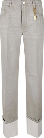 Stella McCartney Straight Turn-Up Jeans - female - Stella McCartney - Straight Fit Jeans - Gray - W29 - Jeans