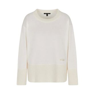 A|X Armani Exchange Round-neck Knitwear, female, Beige, Size: M Cream Sweater Collection