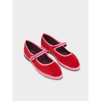 Flabelus Fluwelen Mary-Jane ballerinas Aur&eacute;lie