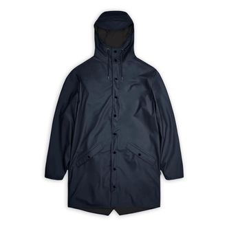 Rains Lange Jas - Heren - Regenjassen - Blauw - S - Polyester - Jassen