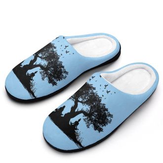 Generic Yoga Print Womens Slippers Warm House Slippers Indoor House Shoes with Anti-Skid Rubber Sole