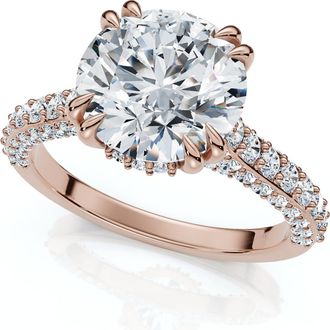 Pompeii3 Certified 2 3/4Ct Diamond Engagement Ring 14k Gold Lab Grown