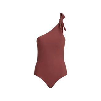 Brunello Cucinelli Brunello Cucinelli, One-piece, female, Red, Size: XS Monili One-Shoulder Swimsuit