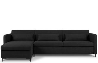 CXL by Christian Lacroix 5-Sitzer Designer Ecksofa Yanis mit Bettfunktion, Strukturstoff Dunkelgrau