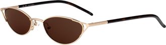Alexander McQueen Womens Sunglasses Am0563s Gold Metal