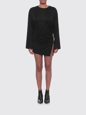 The Attico Draped Viscose Mini Sheath Dress with Side Slit