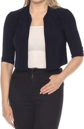 Joseph Ribkoff Open Front Cropped Cover Up Top In Midnight Blue