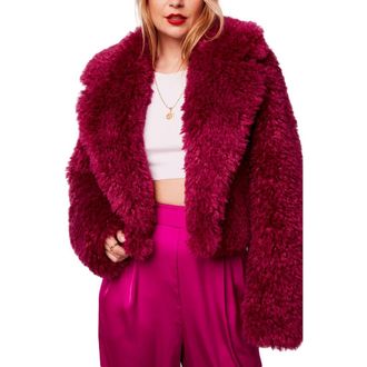 Band Of The Free Andra Faux Fur Jacket in Deep Fuchsia at Nordstrom, Size Medium