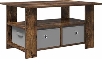 vidaXL Mesa De Caf&eacute; Roble Ahumado 77 X 55 X 42 Cm Madera De Ingenier&iacute;a Vidaxl