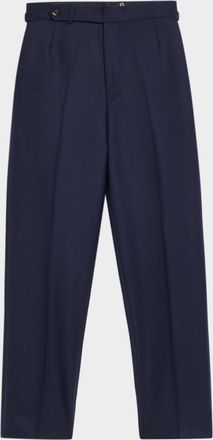 Dunhill Men & apos;s Super 170s Wool Flat-Front Trousers